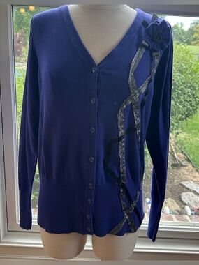 NEW Simply Chloe Dao Purple Cardigan Sweater